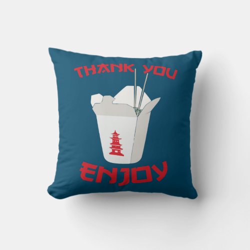 Chinese Takeout Food Thank You Box Chef Asian Throw Pillow
