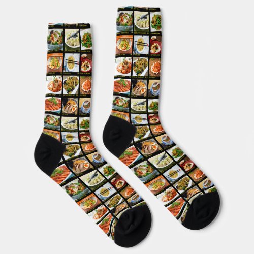 Chinese Takeout Restaurant Photo Menu Board Socks