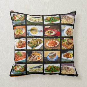 Chinese Takeout Restaurant Photo Menu Board  Throw Pillow