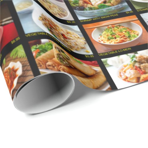 Chinese Takeout Restaurant Photo Menu Board Wrapping Paper
