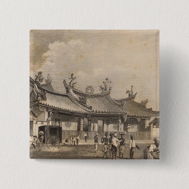 Chinese Temple, Singapore Pinback Button (Front)