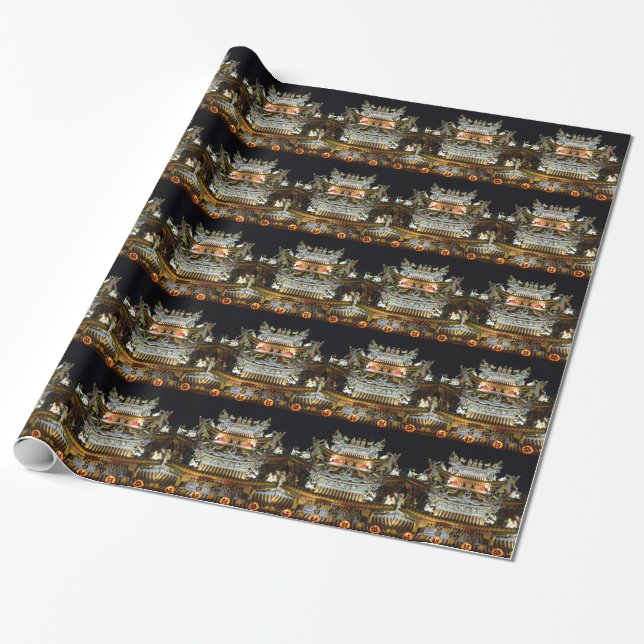 Chinese Temple Wrapping Paper (Unrolled)