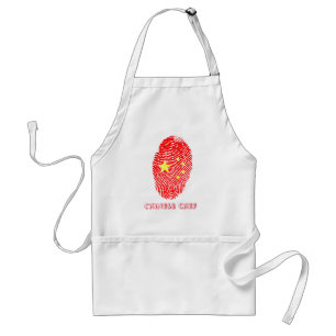 Chinese touch fingerprint flag adult apron