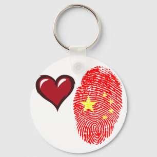 Chinese touch fingerprint flag keychain