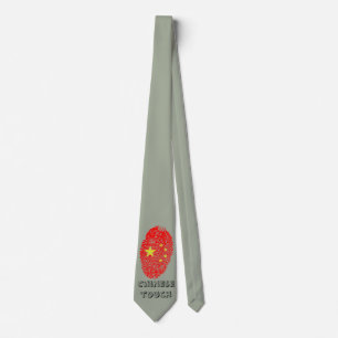Chinese touch fingerprint flag tie