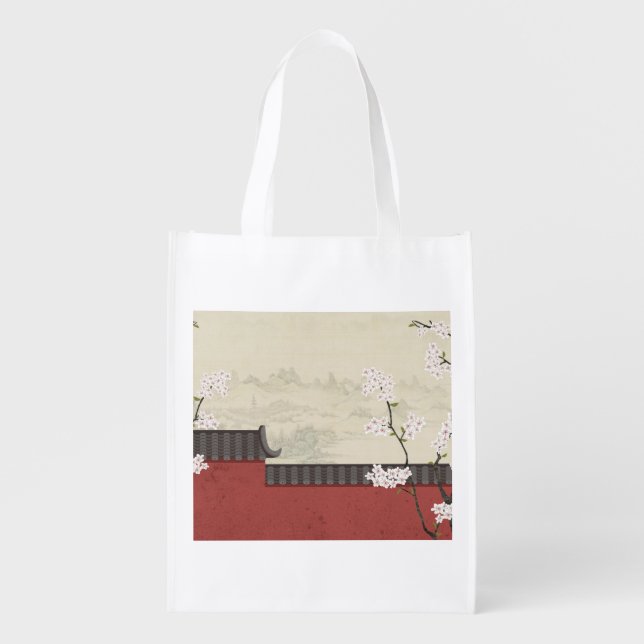 Chinese Traditional Art, Asian vintage design Grocery Bag (Front)