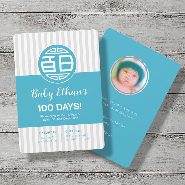 Chinese Traditional Baby 100 Days 百日 Invitation (Creator Uploaded)
