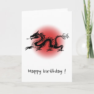 Chinese traditional dragon birthday card
