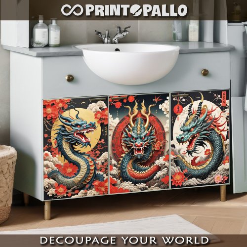Chinese traditional dragon  wrapping paper sheets