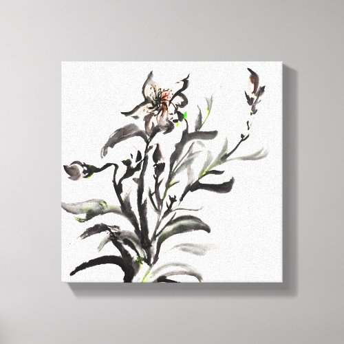 Chinese traditional ink painting flowers canvas print