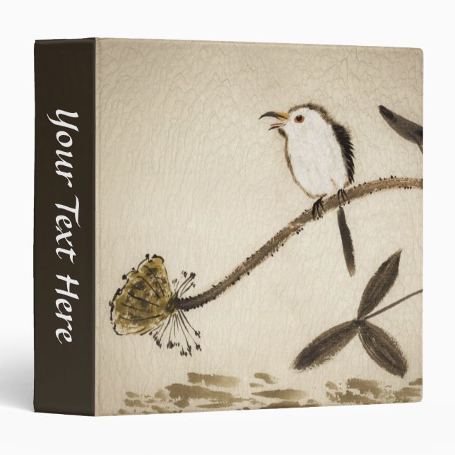 Chinese traditional ink painting with birds binder (Front/Spine)