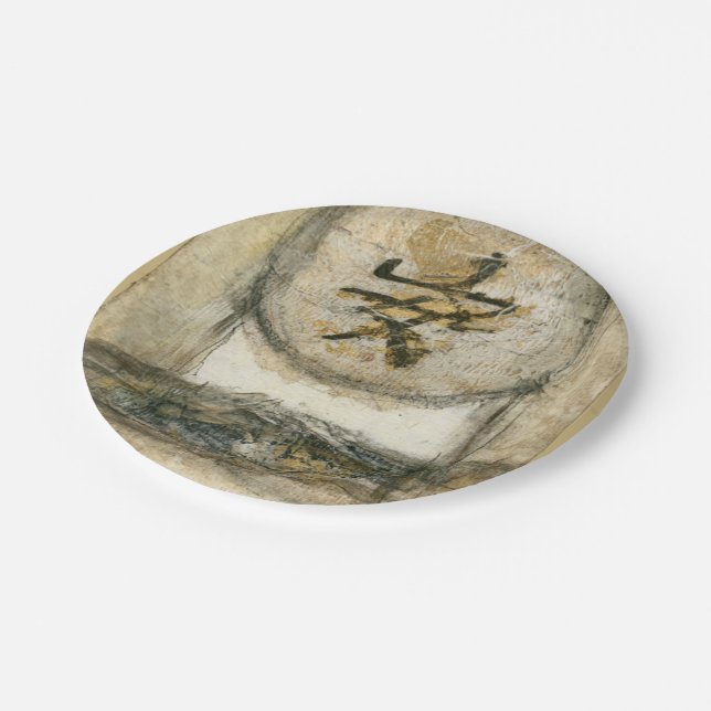 Chinese Tranquility Painting by Mauro Paper Plates (Angled)