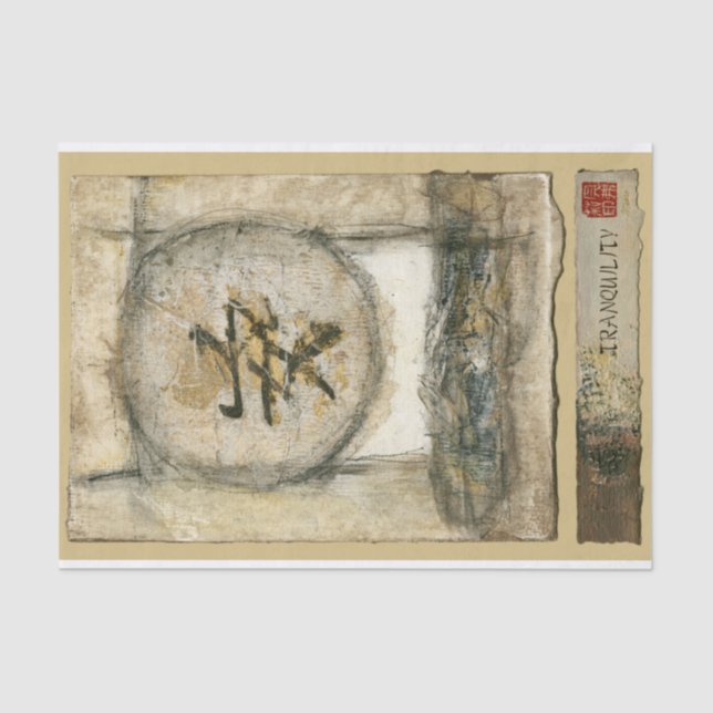 Chinese Tranquility Painting by Mauro Tissue Paper (Front)
