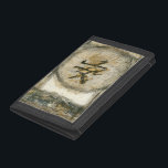 Chinese Tranquility Painting by Mauro Trifold Wallet<br><div class="desc">This painting by the artist Mauro showcases a Chinese character enclosed in a circle. The word tranquility is written at the bottom of the piece. Give this print as a gift to anyone who needs a little tranquility in their lives!</div>