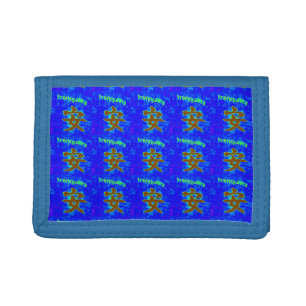 chinese tranquility symbol on blue wallet
