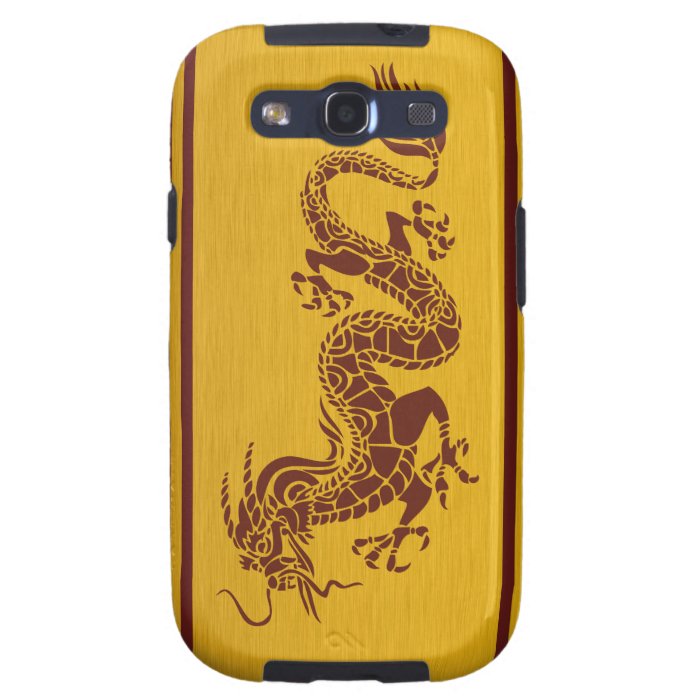 Chinese Tribal Mythology Dragon Stripes Red Gold Galaxy S3 Case