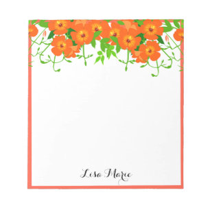 Chinese Trumpet Vine Personalised Notepad