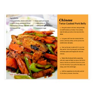 Chinese Twice Cooked Pork Belly Recipe Postcard