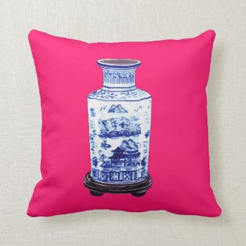 Chinese Vase On Pink Pillow by Annechovie at Zazzle