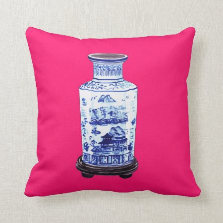 Chinese Vase On Pink Pillow