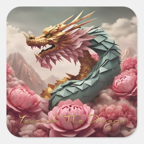 Chinese Vietnamese Dragon Year 2024 SqS Square Sticker