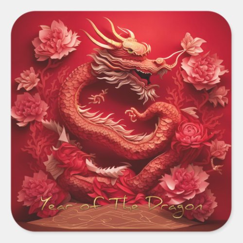 Chinese Vietnamese Dragon Year 2024 SqS Square Sticker