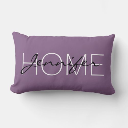 Chinese violet color home monogram lumbar pillow
