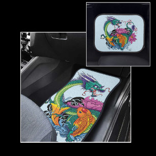 Chinese Water Dragon Koi Fish Car Floor Mat