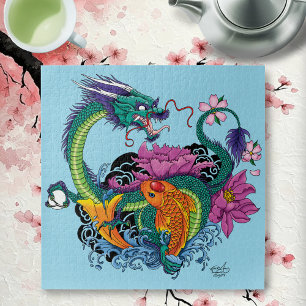 Chinese Water Dragon Koi Fish Jigsaw Puzzle