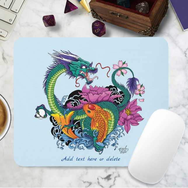 Chinese Water Dragon Koi Fish Mouse Pad (Creator Uploaded)