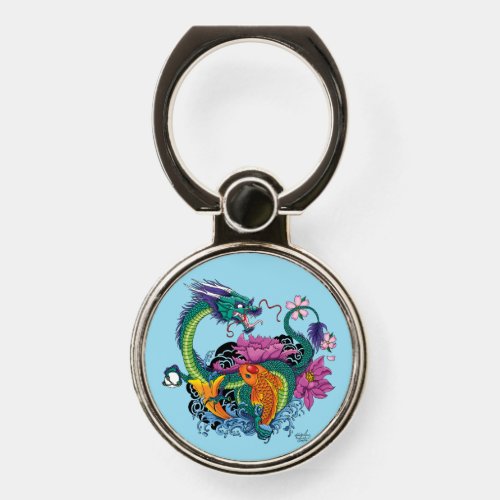 Chinese Water Dragon Koi Fish Phone Ring Stand