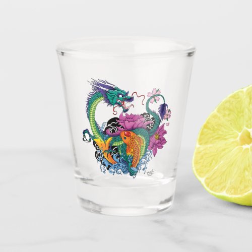 Chinese Water Dragon Koi Fish Shot Glass