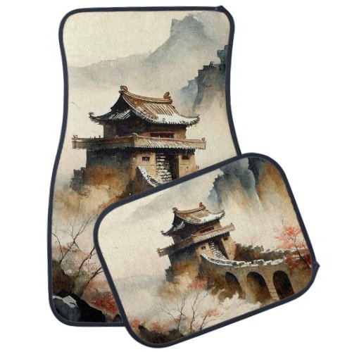 Chinese watercolor The Great Wall Car Floor Mat