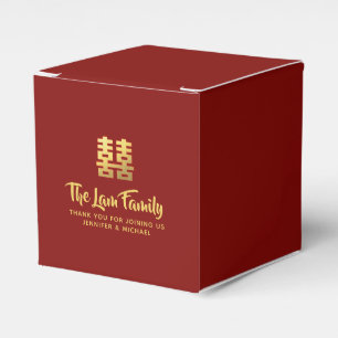 Chinese Wedding  中式婚礼礼盒喜欢个性化的红金现代优雅 Favor Boxes