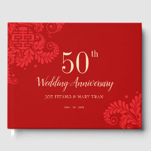 Chinese Wedding Anniversary Guest Book (RED)
