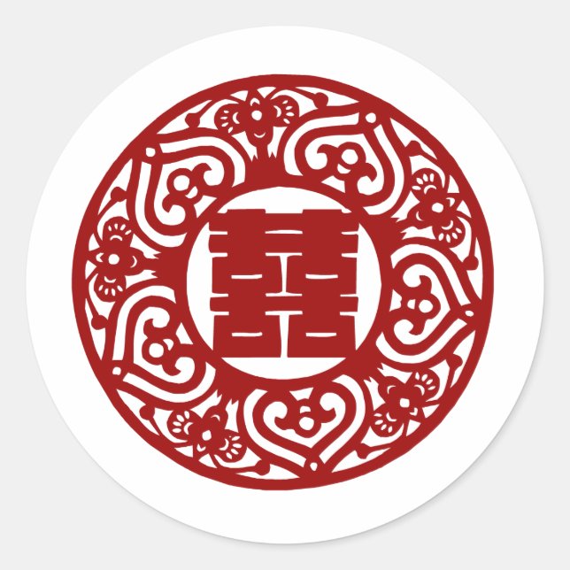 Chinese wedding double hapiness stickers (Front)