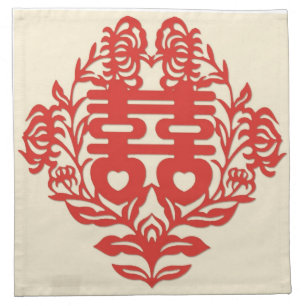Chinese Wedding Double Happiness Napkins