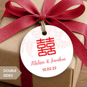 Chinese Wedding Double Happiness Sign favor Tags
