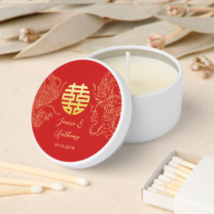 Chinese wedding dragon and phoenix mini candle favors