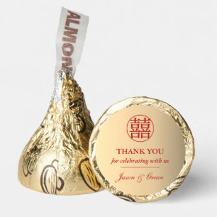 Chinese Wedding Gold & Red Double Happiness Hershey®'s Kisses®