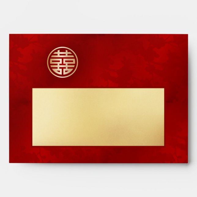  Chinese Wedding Gold Red  Envelope (Front)