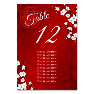Chinese Wedding Guest Names Table Number