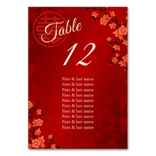 Chinese Wedding Guest Names Table Number