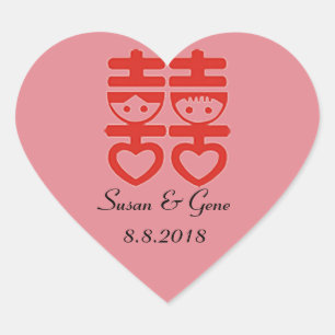 Chinese Wedding Heart Stickers