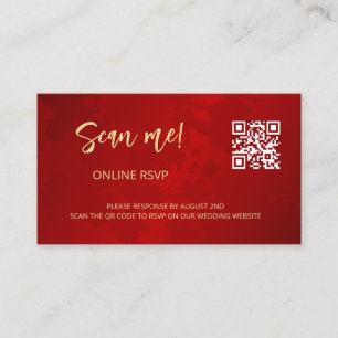 Chinese Wedding QR Code RSVP Online Enclosure Card