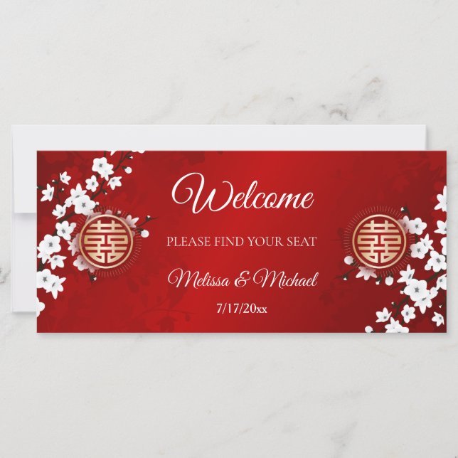  Chinese Wedding Seating Chart Header (Front)