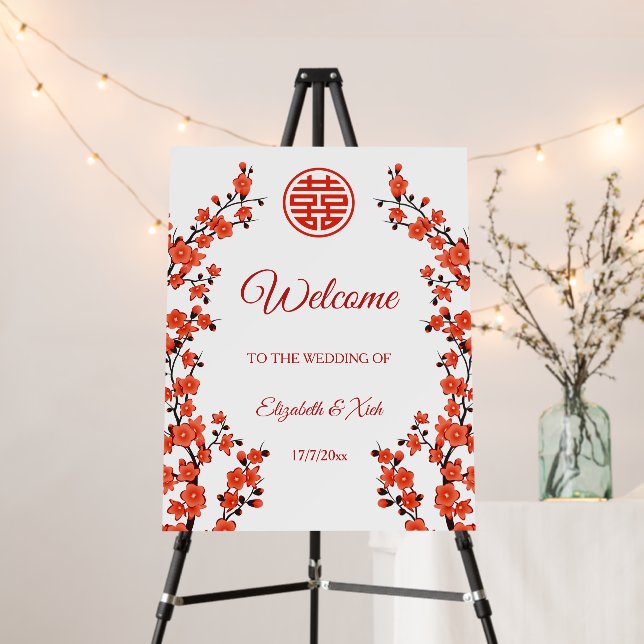 Chinese Wedding Wedding Welcome Foam Board (In Situ (Stand))