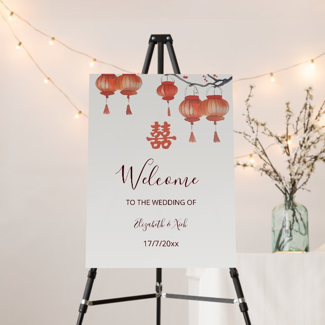 Chinese Wedding Wedding Welcome Foam Board (In Situ (Stand))