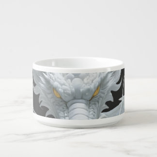 Chinese White Gold Dragon Art Fantasy Design With Bowl