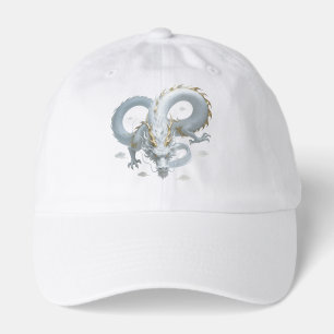 Chinese White Gold Dragon Art Fantasy Design With  Hat